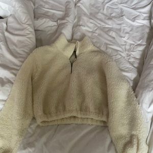 cropped fuzzy jacket